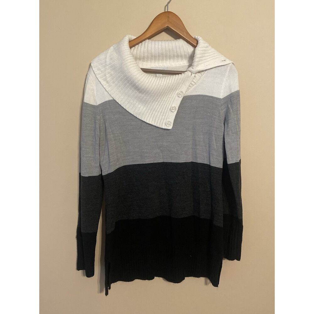 New York & Company Women’s Cowl Neck Block Sweater Size Small